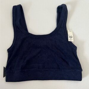 Navy Blue Crop Top